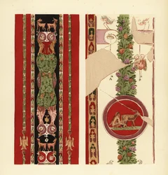 Dekorative Motive auf Wandmalereien in Herculaneum, Dritter Pompejanischer Stil