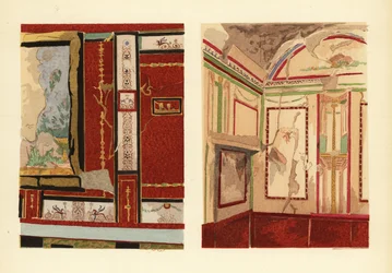 Haus von Tullius Faustus an der Strada della Fortuna (links) und Haus von Popidius Priscus (rechts), Pompeji, Chambre d