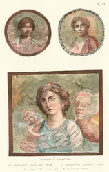 Pompejanische Porträts (Farblithografie)