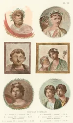 Pompejanische Porträts (Farblithografie)