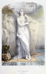 La Korrigan, bretonische Fee - in "Les femmes mythologiques", von Mery und Foelix, ill. von G. Staal, ed. von Gouet