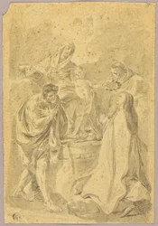 Madonna und Kind mit drei Heiligen
