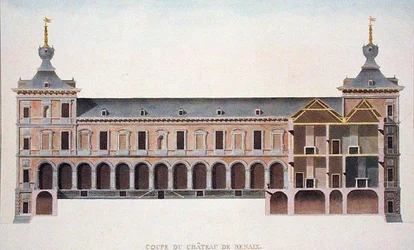 Querschnitt des Schlosses in Ronse, Belgien, aus 