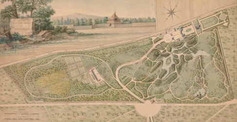 Plan für den Garten des Château de Bagatelle, 1817