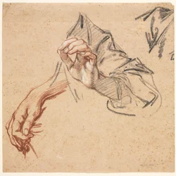 Studie von Händen (recto), Skizze einer Hand (verso), 1700er Jahre