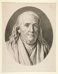 Benjamin Franklin, nach einer Skulptur von Jean-Antoine Houdon