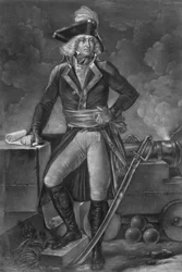 General Charles Pichegru (1761-1804) - Porträt von Charles Pichegru (1761-1804), General en Chef der Armeen des Nordens, der Sambre und Meuse, des Rheins und der Mosel - Gravur von Pierre Michel Alix (1762-1817), von Alexandre Evariste FRAGONARD (1780-1850