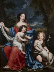Porträt von Madame de Maintenon mit den natürlichen Kindern von Ludwig XIV, 17. Jahrhundert