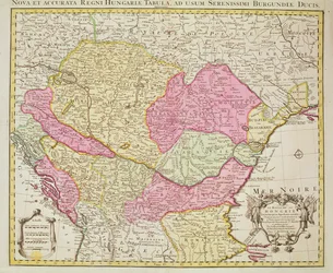 Karte des Königreichs Ungarn (handkolorierte Gravur)