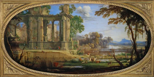 Landschaft mit antiken Ruinen