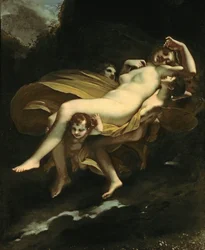 Psyche in den Himmel transportiert