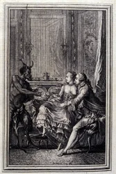 La Thing impossible - in „Tales et nouvelles en vers“ von Jean La Fontaine. 1776. Illustration von P.P. Choffard