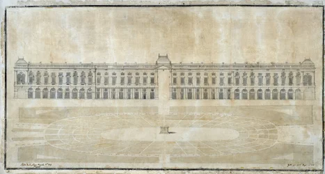 Architektur: „Projekt des Place Royale für Marseille, Innenansicht“ 1686