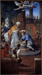 Die Taufe von Clovis in Reims am 25. Dezember 496