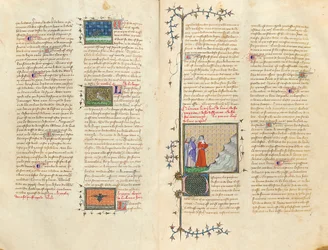 Seite aus "De Proprietatibus Rerum" von Bartholomeus Anglicus, in der französischen Übersetzung von Jean Corbechon, ca. 1390