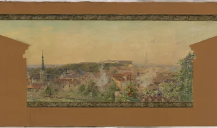 Skizze für das Rathaus von Vanves: Panorama von Vanves