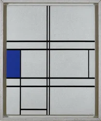 Komposition (Nr. IV) weiß-blau