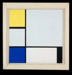 Komposition mit Gelb, Blau, Schwarz und Hellblau
