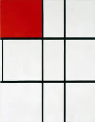 Piet Mondrian Komposition B (Nr. II) mit Rot (1935)