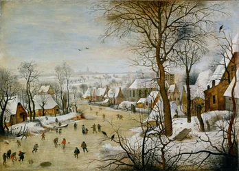 Winterlandschaft mit Vogelfalle