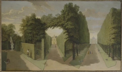 Blick auf die Bagnio- und Komödiengebäude-Gassen, Chiswick Villa