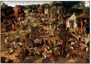 Jahrmarkt mit einer Theateraufführung, um 1580-1630