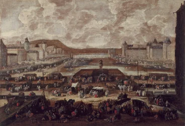 Der Pont-Neuf, die Seine und der Louvre, um 1670