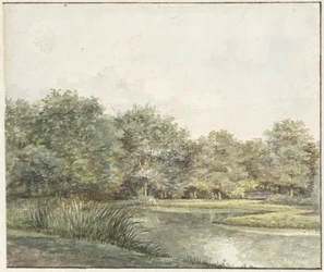 Landschaft mit Bäumen am Wasser