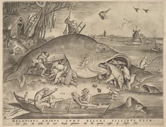 Große Fische fressen kleine Fische, 1557