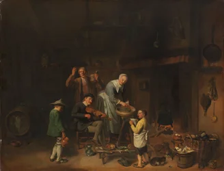 Bauernfamilie beim Singen
