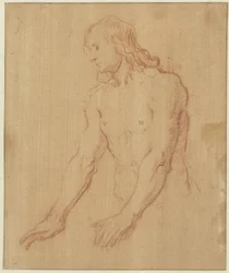 Nackter junger Mann, Halbfigur