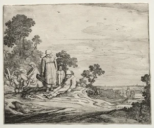 Landschaft mit Bauern