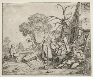 Landschaft mit Soldaten