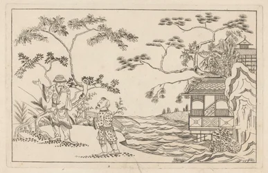 Zwei chinesische Männer in einer Landschaft