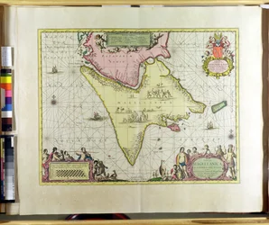Tabula Magellanica, Quatierrae del Fuego, Tafel 18 aus Le Nouveau et Grand Illuminant Flambeau de la Mer von Claes Jansz. Vooght, veröffentlicht in Amsterdam, 1683