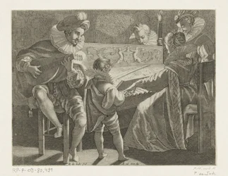 Musizierende Gesellschaft bei Fackellicht, ca. 1600