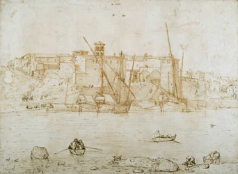 Ansicht der Ripa Grande, Rom, um 1552