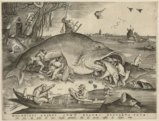Großer Fisch frisst kleinen Fisch