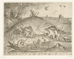 Große Fische schlucken kleine Fische