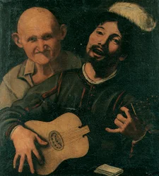 Ein Gitarrenspieler und ein alter Mann