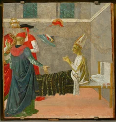 Der heilige Hieronymus erweckt Kardinal Andrea zum Leben