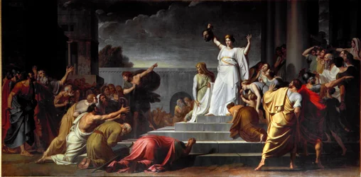 Judith zeigt das abgeschlagene Haupt des Holofernes dem Volk