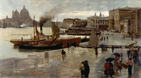 Riva degli Schiavoni (Promenade), von Pietro Fragiacomo