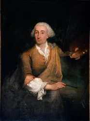 Porträt des Malers Francesco Guardi (1712-1793) im Alter von 52 Jahren. Gemälde von Pietro Longhi (1702-1785) 1764. Venedig, Ca