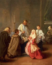 Die sieben Sakramente: Ehe von Pietro Longhi (1701-1785), Öl auf Leinwand, 61x50 cm, vor 1755-57