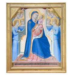 Madonna und Kind auf dem Thron mit acht Engeln