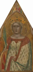 Die Heilige Katharina von Alexandria, mit einem Engel [rechtes Panel]