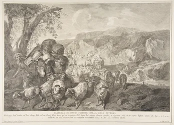 Abreise von David dem Hirten aus dem Haus seines Vaters