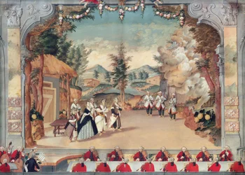 Joseph Haydn (1732-1809) bei der Uraufführung seiner Oper 