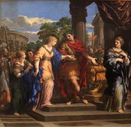 Cäsar gibt Kleopatra den Thron von Ägypten, um 1637
